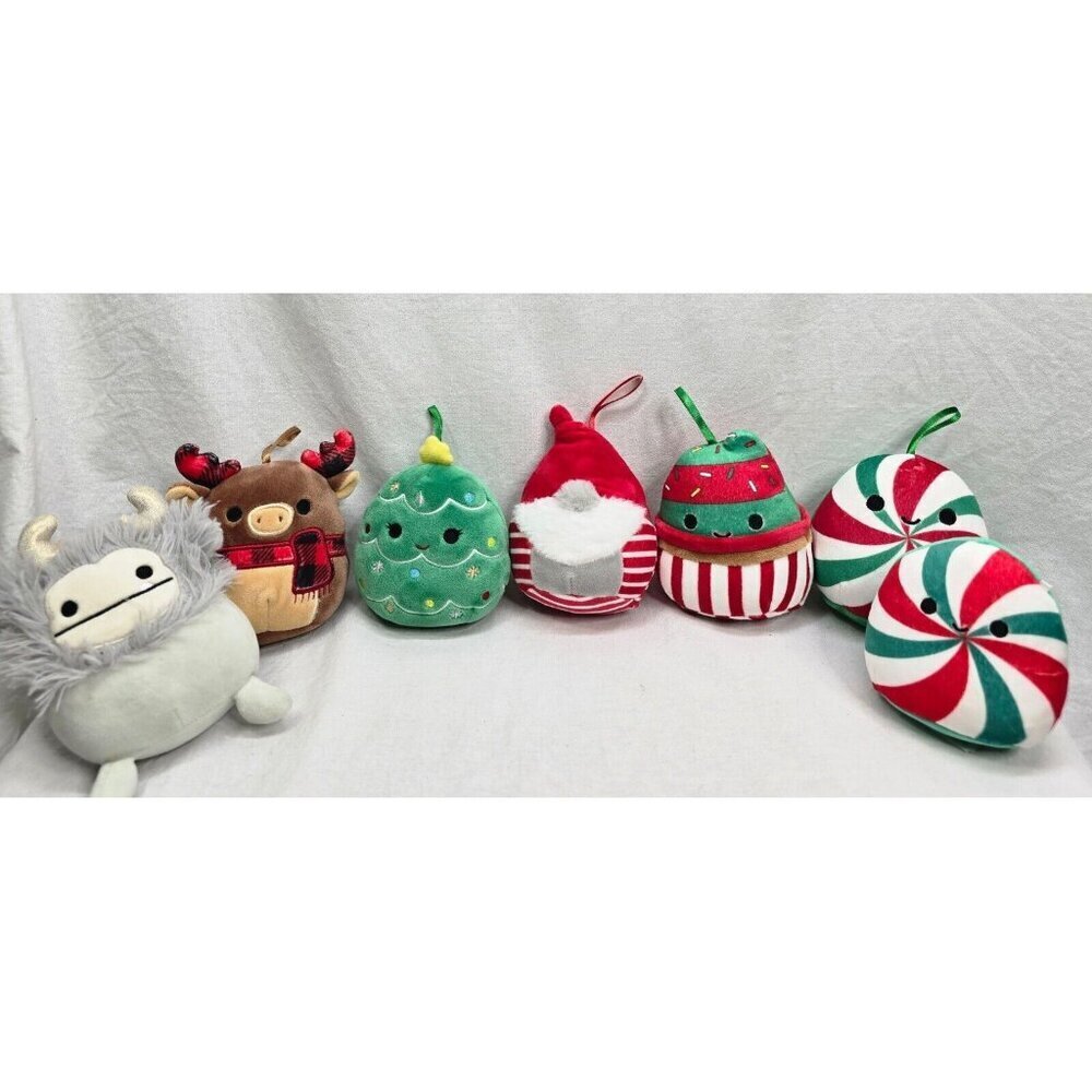 Squishmallow Holiday Plush Lot- 7 Assorted Kelly Toy Stuffed Animals Christmas